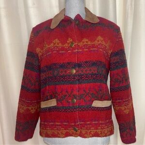 Woolrich Vintage Wool Aztec Navajo Southwestern Blanket Coat Jacket